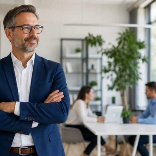 Lender reviewing loan management data in-house on a modern platform